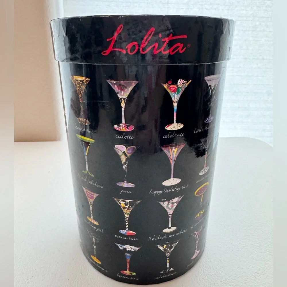 Lolita Snow Divas Christmas Martini Glass NIB Hand Painted Collectible 7oz